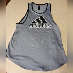 Adidas women size small grey/black logo tank